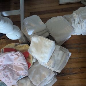 Kids Reusable Cloth Diaper Set - Cream and Pink